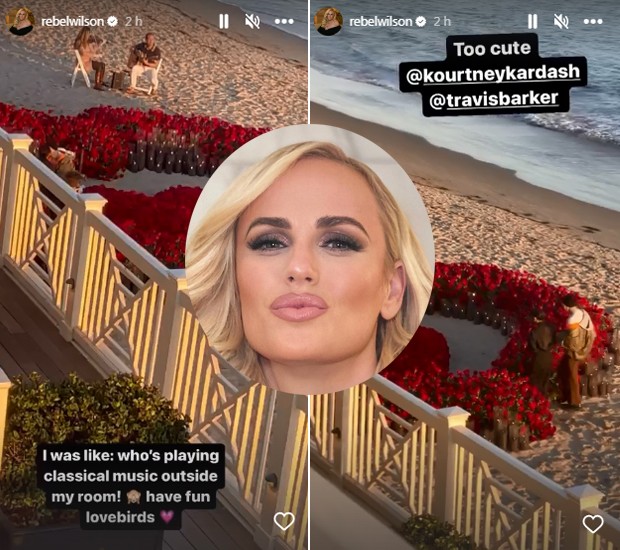 Rebel Wilson desiste de reclamar de música ao ver surpresa de Travis Barker para Kourtney Kardashian (Foto: Reprodução/Instagram)