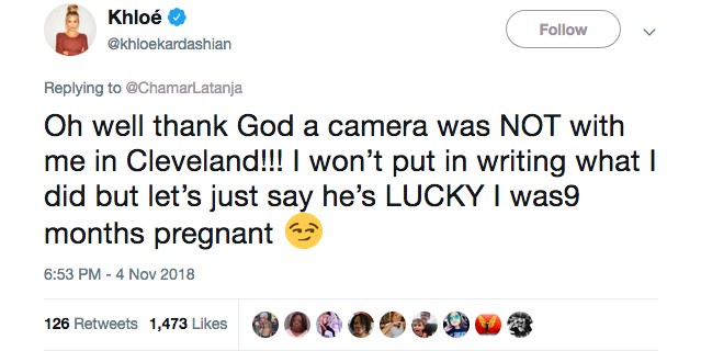A declaração de Khloé Kardashian sobre as traições cometidas por seu namorado às vésperas do nascimento da filha dos dois (Foto: Instagram)