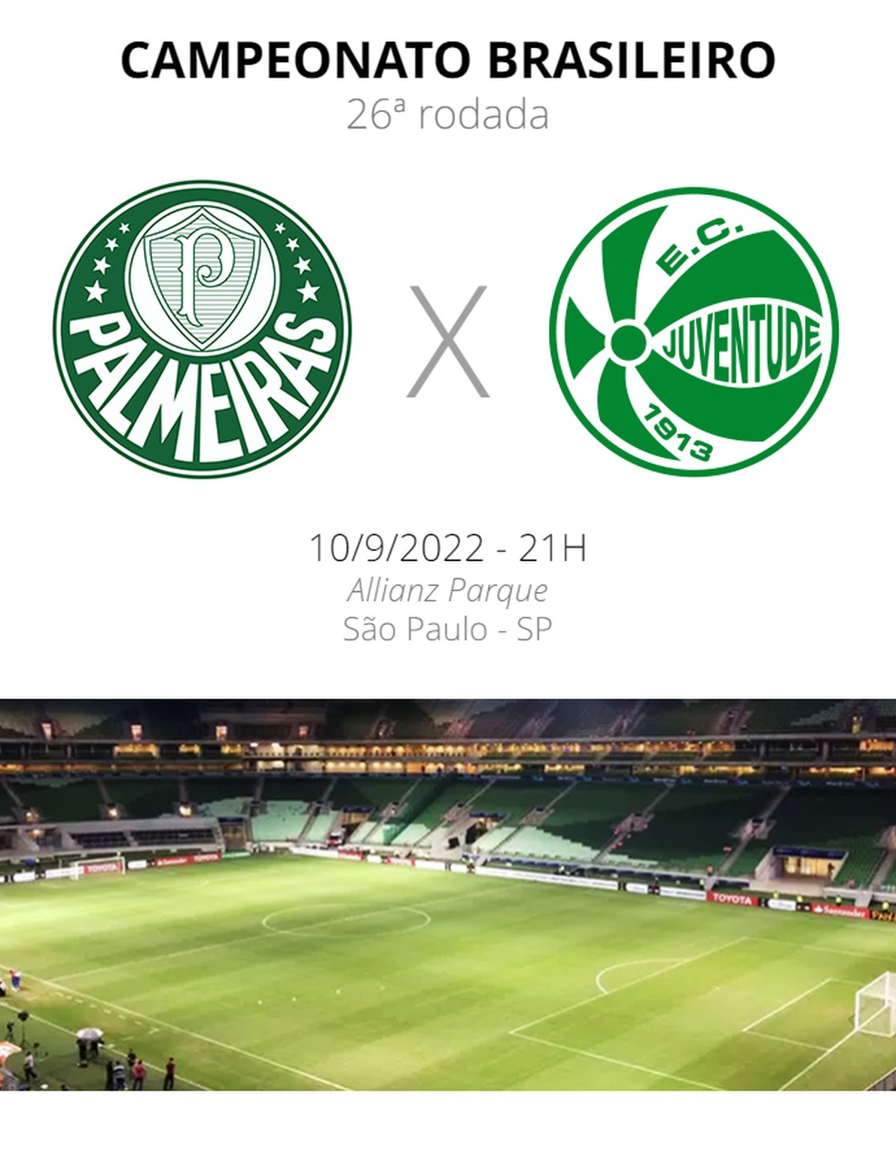 Ficha Palmeiras x Juventude — Foto: ge
