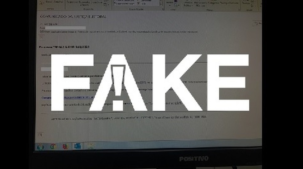 É #FAKE mensagem que diz ser do TSE com aviso de cancelamento do título e link para regularização do CPF — Foto: Reprodução