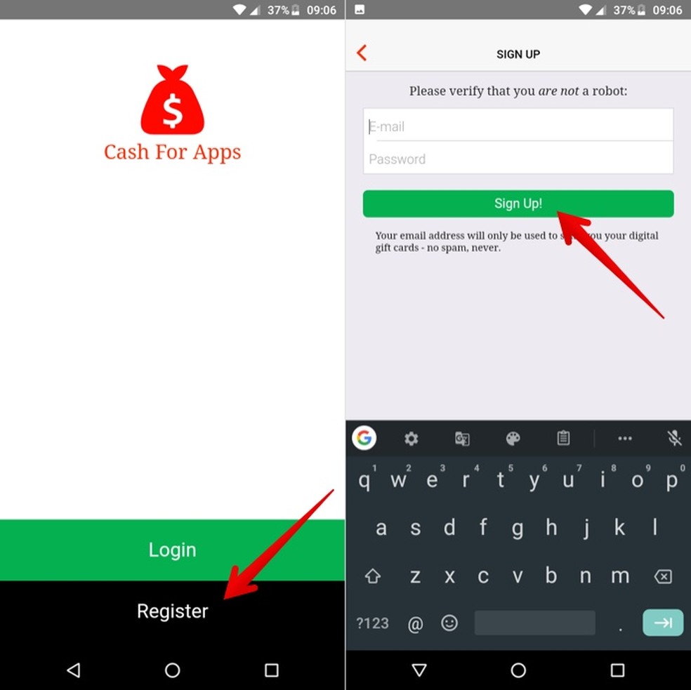 Aplicativo De Ganhar Gift Card De Graca Saiba Como Usar O Cash For Apps Produtividade Techtudo - alguem meda robux em ingles