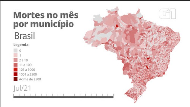 BRASIL: mortes por Covid por município mês a mês