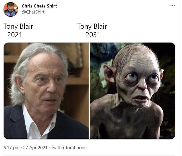 Tony Blair é comparado ao personagem Gollum, de O Senhor dos Aneis (Foto: reprodução)