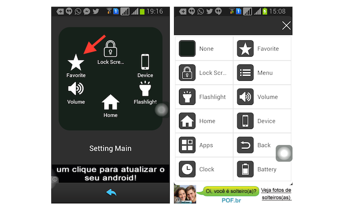 Configurando as opções do Assistive Touch para Android (Foto: Reprodução/Marvin Costa)