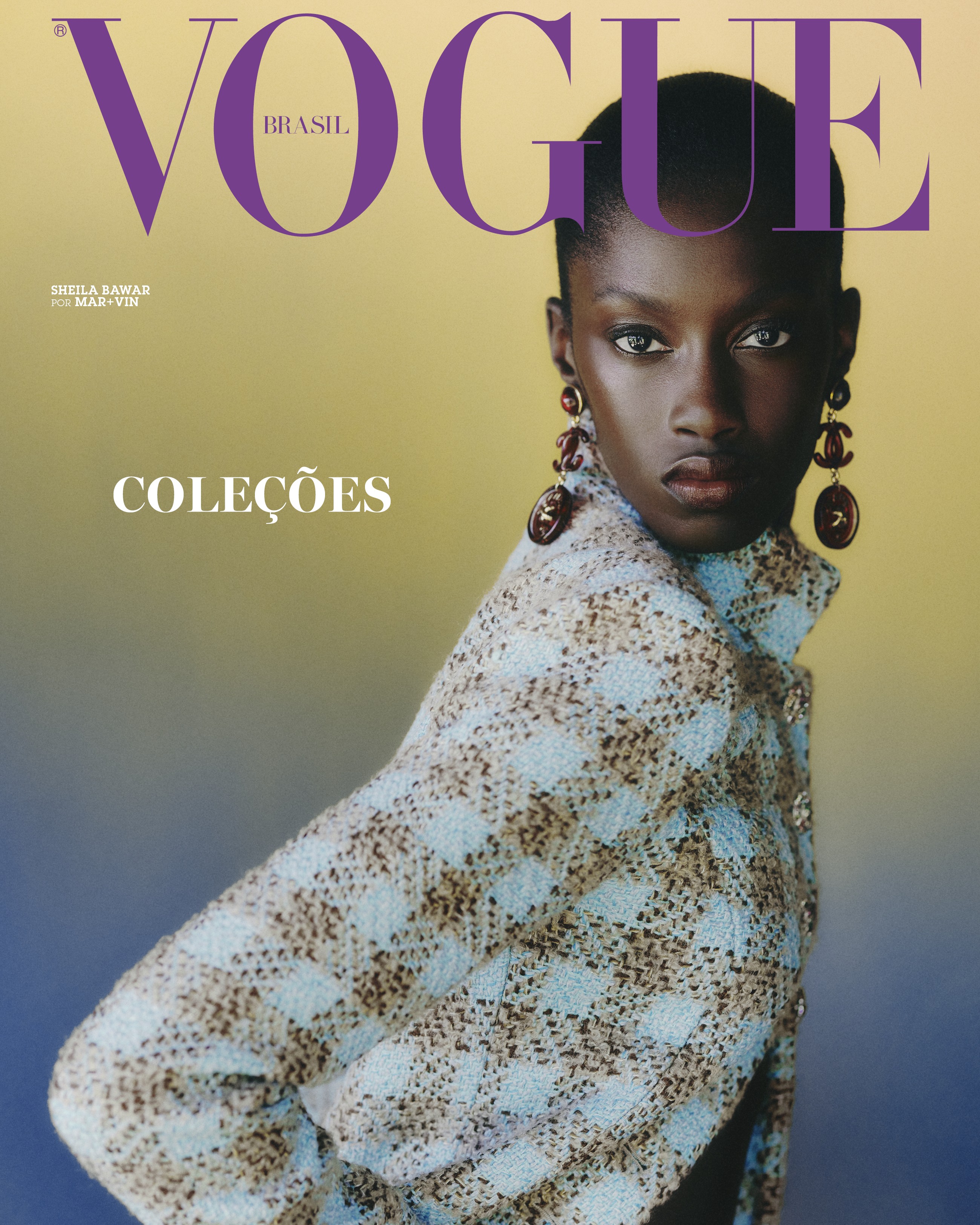 A modelo Sheila Bawar estrela a capa de setembro da Vogue Brasil (Foto: MAR+VIN)