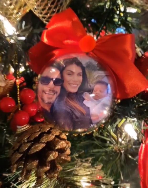 Francielle Grossi monta árvore de Natal com fotos da família (Foto: Reprodução / Instagram)