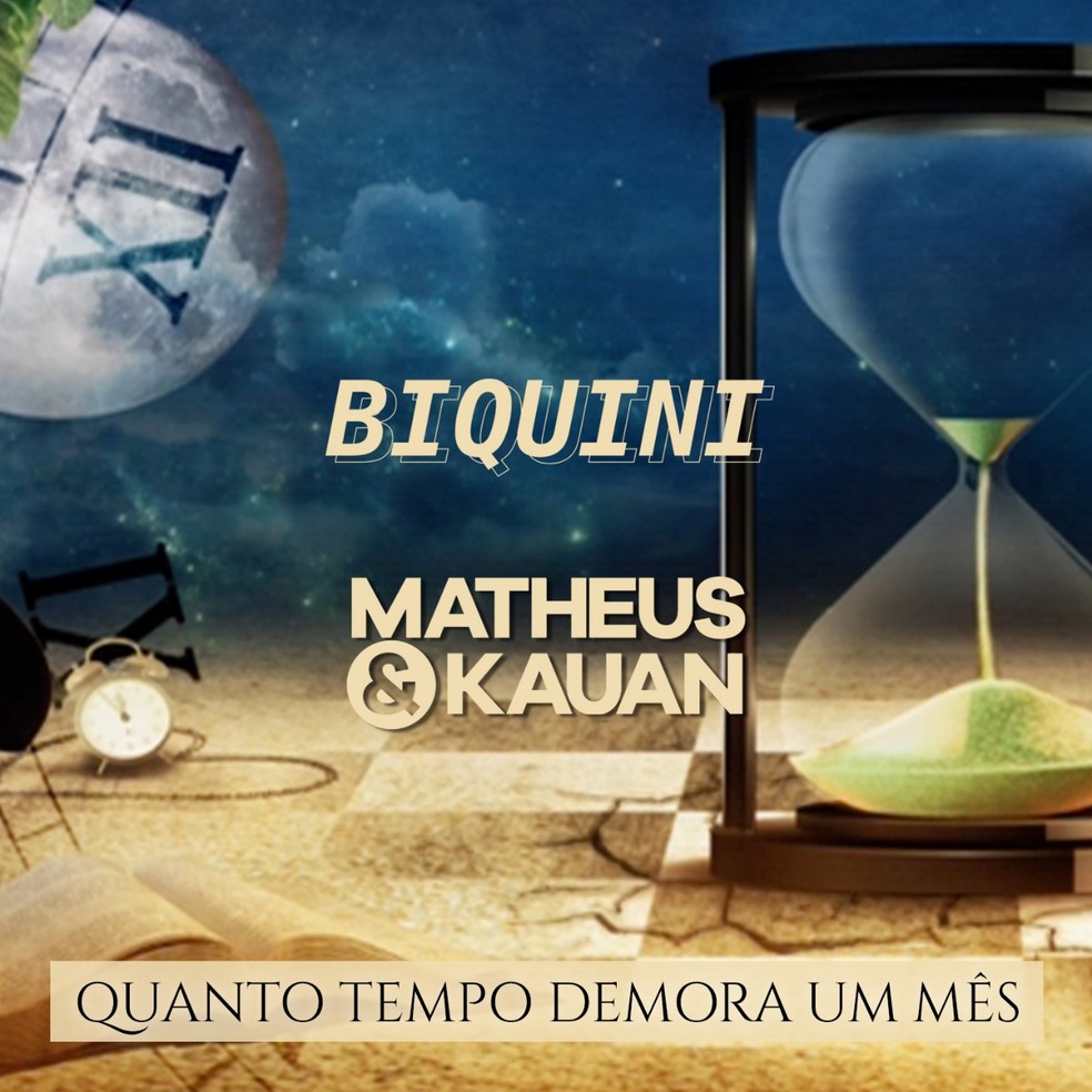 Capa do single 'Quanto tempo demora um mês', do Biquini Cavadão com Matheus & Kauan — Foto: Divulgação