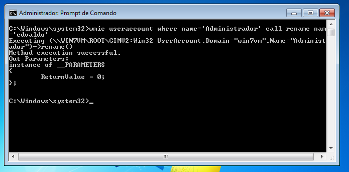 Mudando o nome da conta de administrador do Windows no Prompt (Foto: Reprodu??o/Edivaldo Brito)