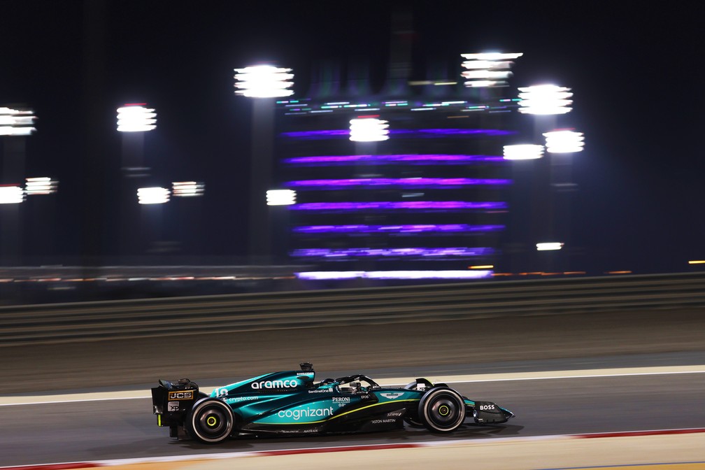 Lance Stroll terminou na sexta posição do GP do Bahrein, abertura da temporada 2023 da F1 — Foto: Glenn Dunbar/Aston Martin