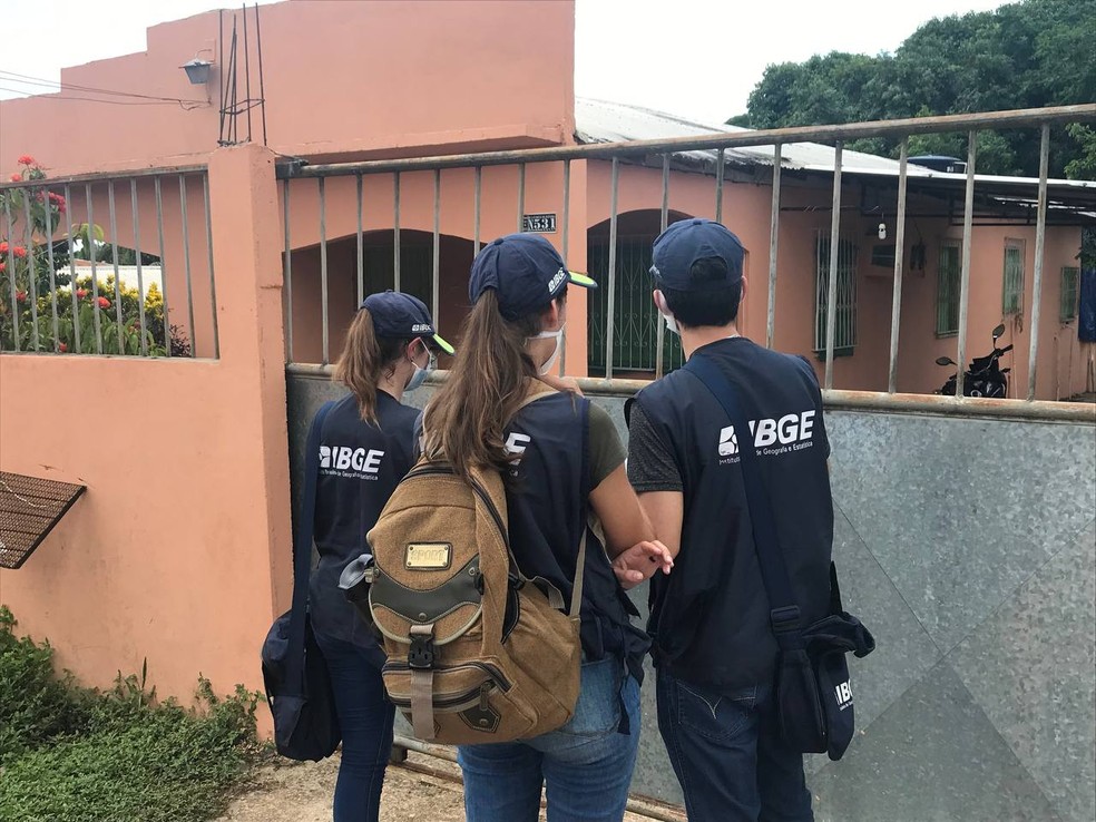 Equipe do IBGE faz teste para o Censo Demográfico 2022 — Foto: Divulgação