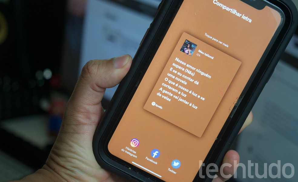 Aprenda a compartilhar a letra de uma música do Spotify nas redes sociais — Foto: Marvin Costa/TechTudo