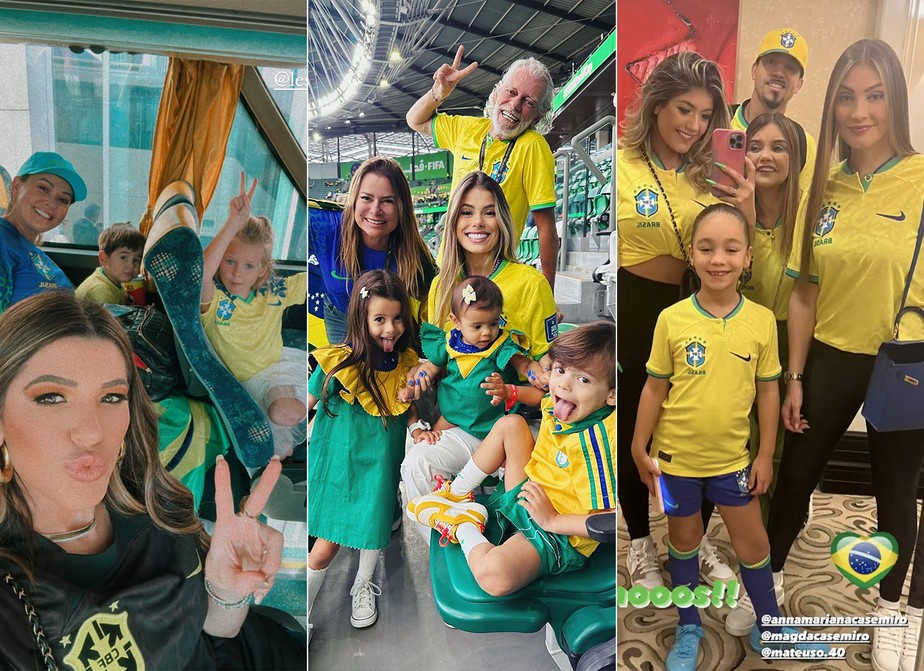Familiares dos craques da Seleção se reuniram para torcer pelo Brasil no Catar