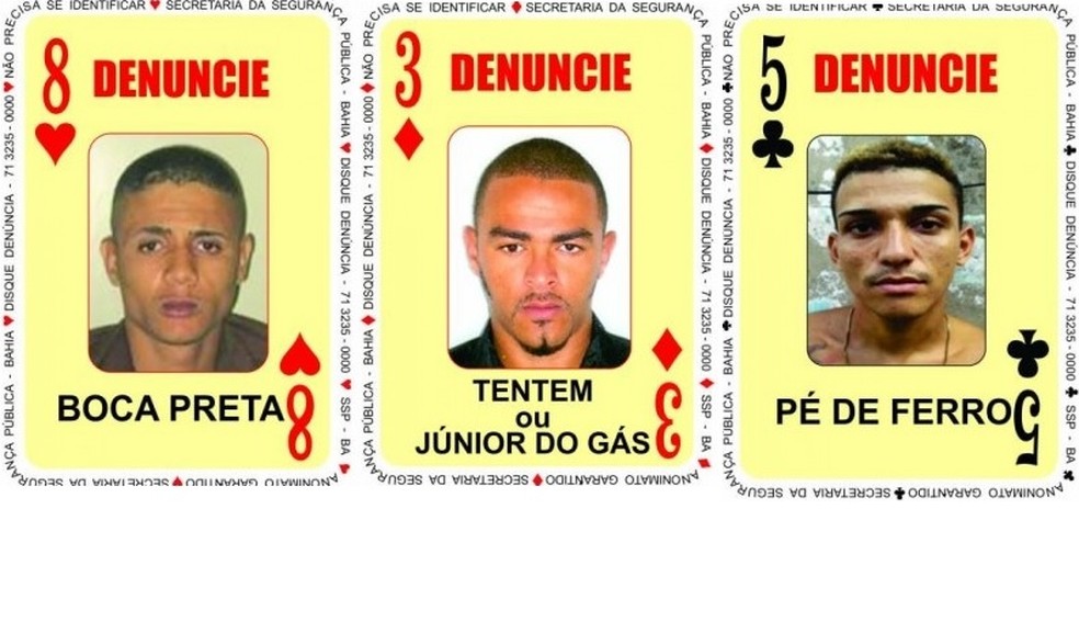 Novos integrantes do Baralho do Crime, da Secretaria de Segurança Pública da Bahia (Foto: Divulgação/SSP)