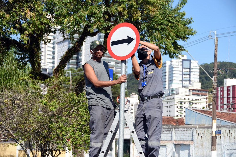 Sentidos de circula&ccedil;&atilde;o de vias s&atilde;o alterados em Praia Grande &mdash; Foto: Divulga&ccedil;&atilde;o/Prefeitura de Praia Grande