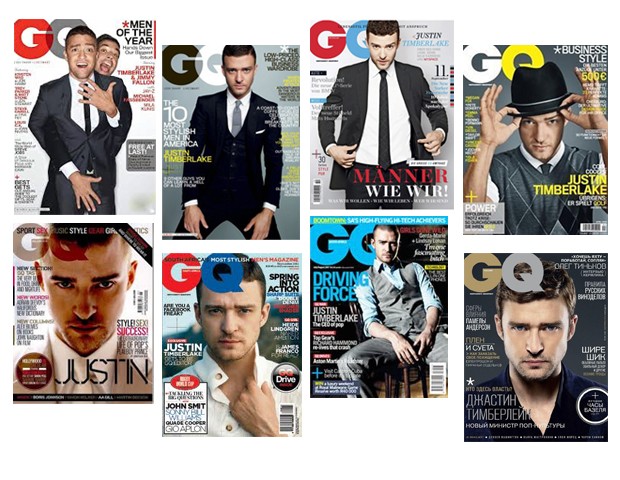 Justin Timberlake nas GQ's pelo mundo (Foto: reprodução)