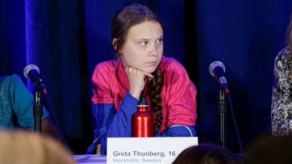Greta Thunberg participou da cúpula do clima da ONU — Foto: AFP