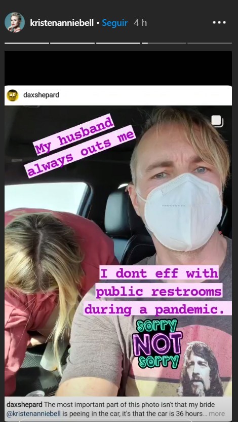 Kristen Bell explicou por que fez xixi dentro do seu carro (Foto: Reprodução / Instagram)