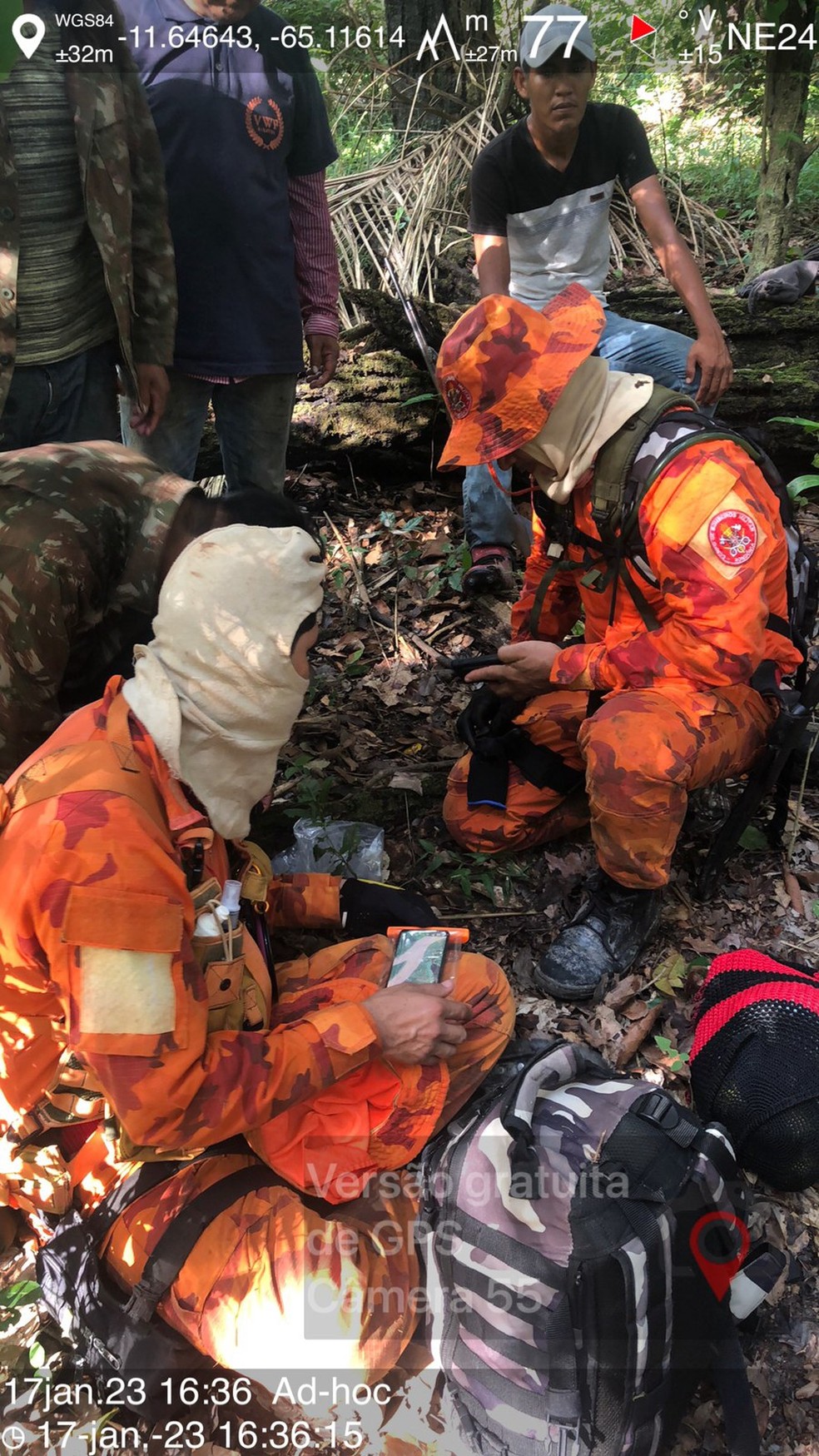 Força tarefa para fazer resgate de indígena perdido em mata de RO — Foto: Divulgação/Corpo de Bombeiros