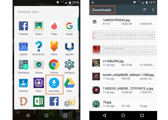 Acesse a pasta de downloads no Moto G 3 pelo Android (Foto: Reprodução/Barbara Mannara)