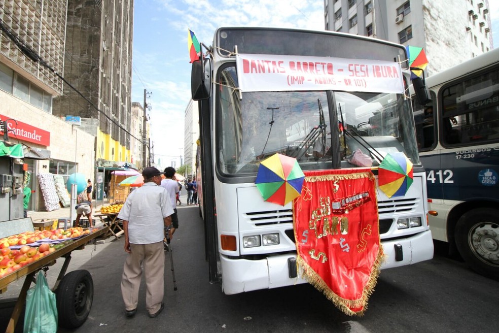Ônibus estilizado percorreu as riuas do Recife com o bloco Eu Acho é Caro (Foto: Marlon Costa/Pernambuco Press)