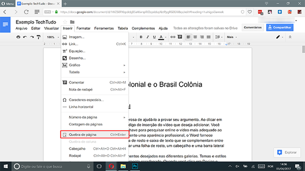 Google Docs como criar sumários em seus documentos