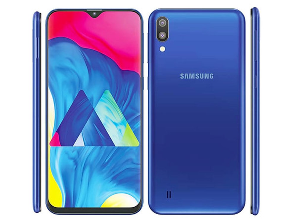 Galaxy M10 tem tela de 6,2 polegadas com notch â Foto: DivulgaÃ§Ã£o/Samsung