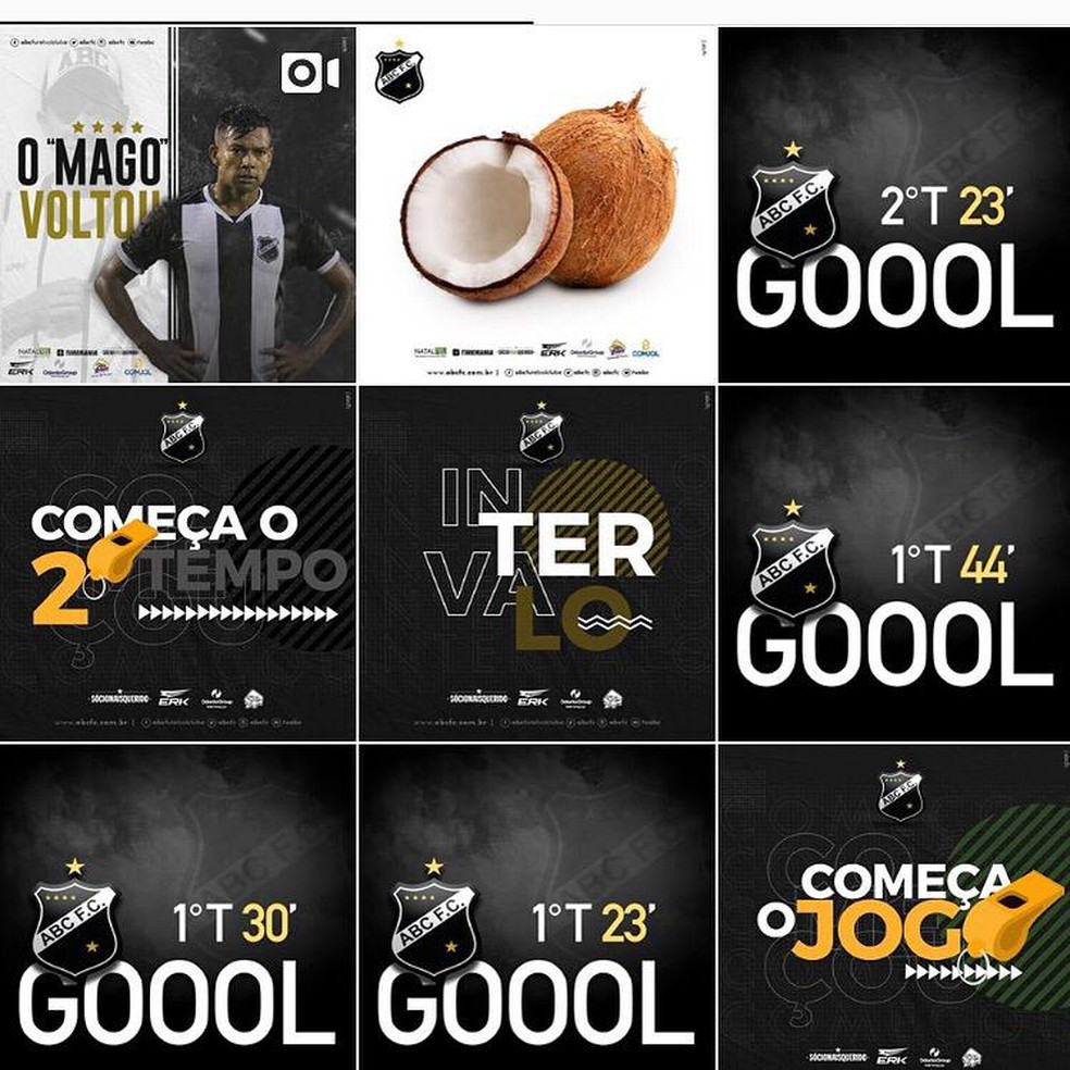 Mosaico com a sequ&Atilde;&ordf;ncia das postagens do ABC no Instagram &acirc;?? Foto: Reprodu&Atilde;&sect;&Atilde;&pound;o