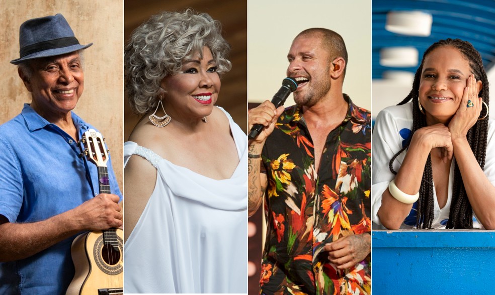 Artista que se apresentam no Terreir&atilde;o do Samba em 2022 &mdash; Foto: Arte