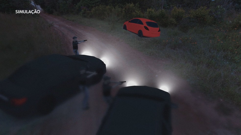 Policiais da Rotam da Cidade Ocidental (GO) disseram que atiraram em grupo para "revidar". — Foto: Arte /TV Globo/ Reprodução