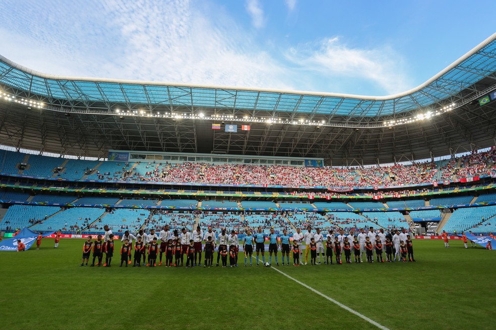 Estádio do Grêmio recebeu Peru x Venezuela na primeira rodada — Foto: Richard Ducker/CA2019