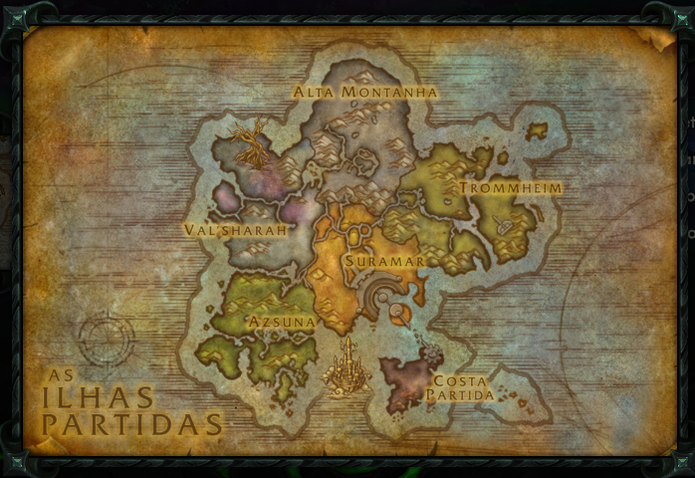 Mapa das Ilhas Partidas em World of Warcraft Legion (Foto: Divulgação/Blizzard)
