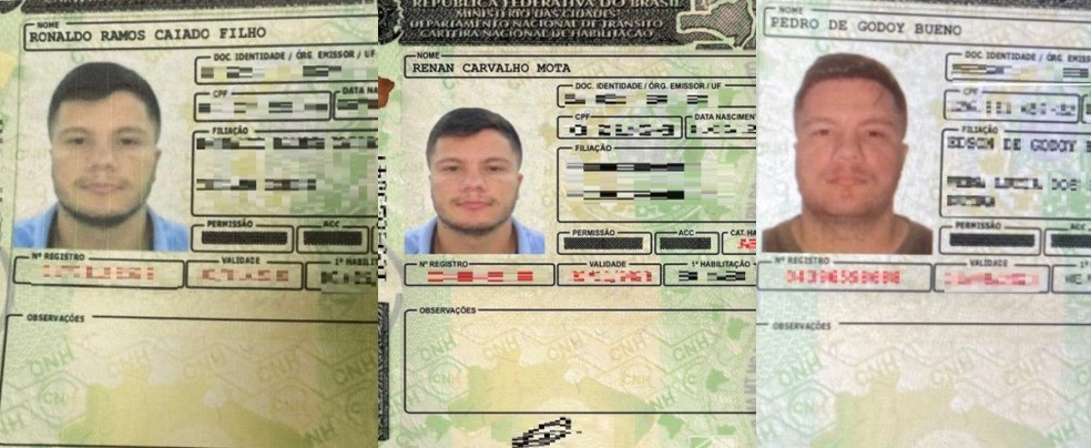 Suspeito também usava documentos em nome de ex-jogador de futebol e do CEO do grupo DASA. — Foto: Polícia Civil/Divulgação