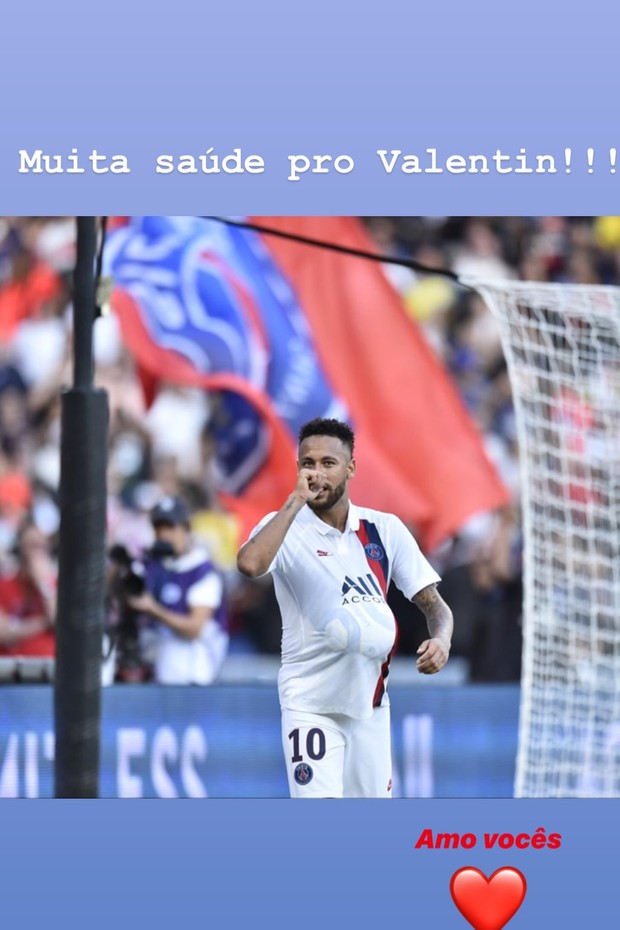 Neymar jr. faz homenagem a Valentin (Foto: Reprodução/Instagram)