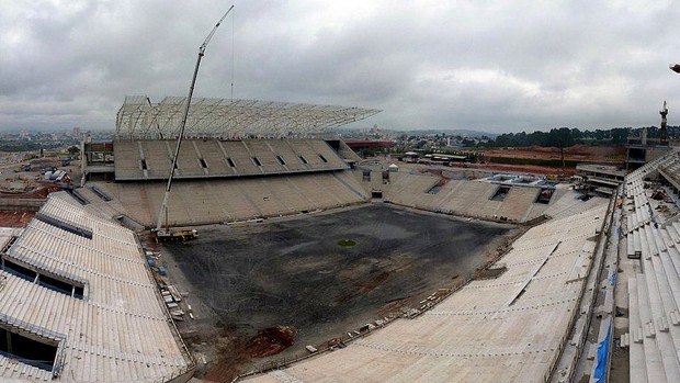 Obras Arena itaquerão corinthians copa 2014 (Foto: Arena)
