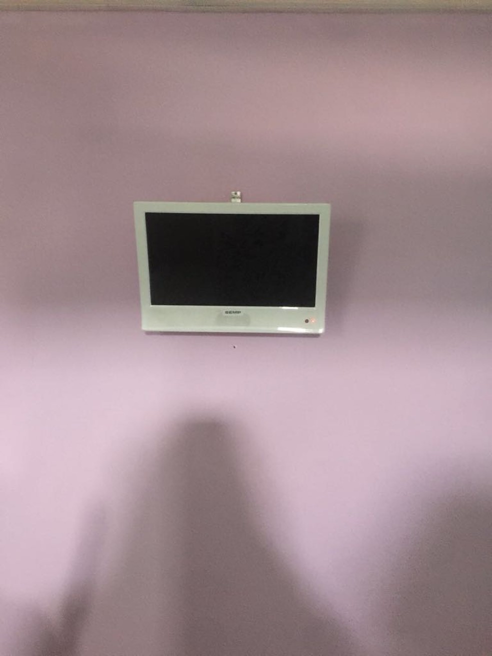 A suíte encontrada na cadeia de Benfica tem cama, piso porcelanato, e Televisão. (Foto: Divulgação)