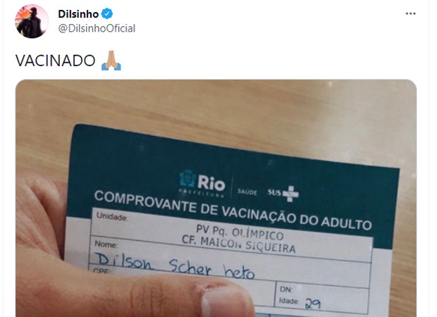 Dilsinho (Foto: Reprodução/Twitter)