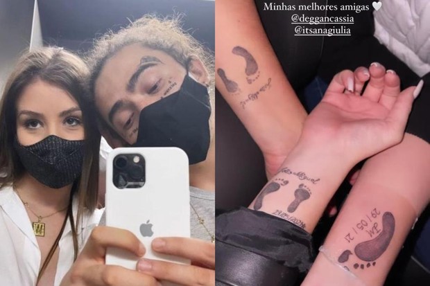 Amigas de Maria Lina fazem tatuagem para João Miguel (Foto: Reprodução/Instagram)