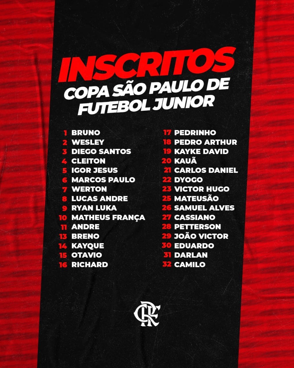 Flamengo não tem inscrito com a camisa 24
