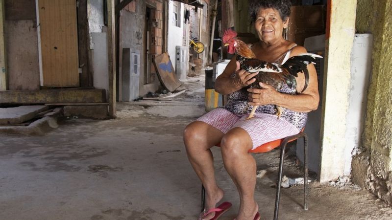 'Quando a Sabesp chegar, vai ser um sonho da gente', diz Dona Zefa, de 71 anos, que sofre com alagamentos quando chove mais forte (Foto: Caio Castor via BBC News)