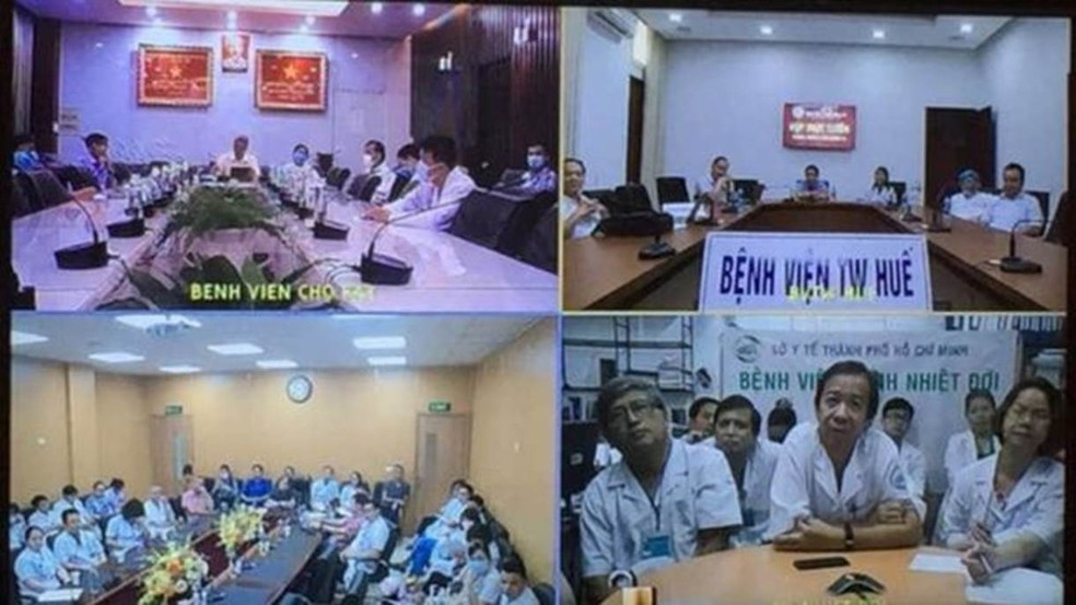 Médicos de vários hospitais discutiram a condição do Paciente 91 — Foto: Vietnamese Government