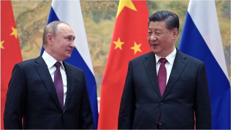 Na recente Olimpíada de Inverno em Pequim, Putin e Xi deram mostras de sua proximidade (Foto: AFP via BBC News)