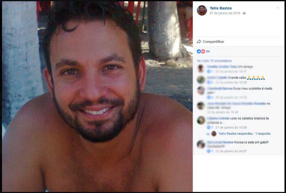 Professor Tallis Silva Bastos foi morto em Barreiras, na Bahia (Foto: Reprodução/Facebook)