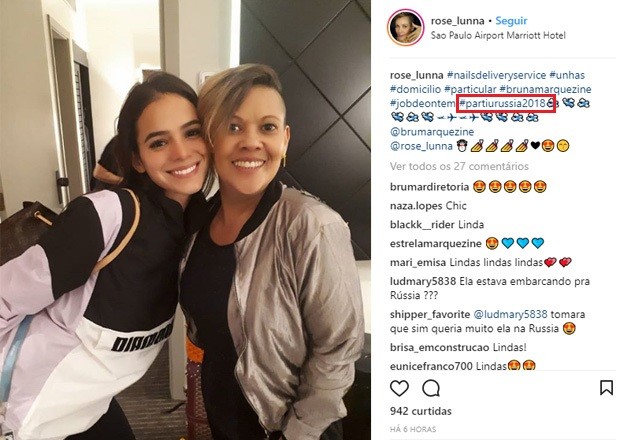 Bruna Marquezine e manicure Rose Lunna (Foto: Reprodução/Instagram)