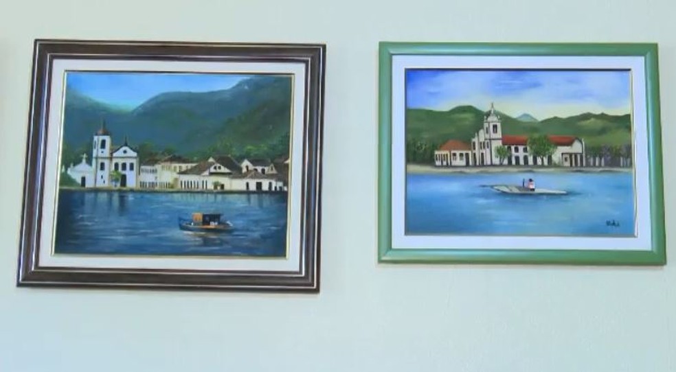 Telas retratam história da artista e lembranças de locais por onde passou (Foto: Reprodução/Rede Amazônica Acre)
