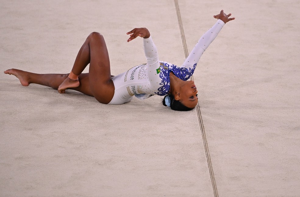 Rebeca Andrade se destacou nas Olímpiadas de Tóquio com 'Baile de Favela' — Foto: Reuters/Dylan Martinez