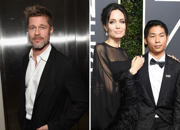 Brad Pitt, Angelina Jolie e Pax Thien Jolie-Pitt (Foto: Getty Images)