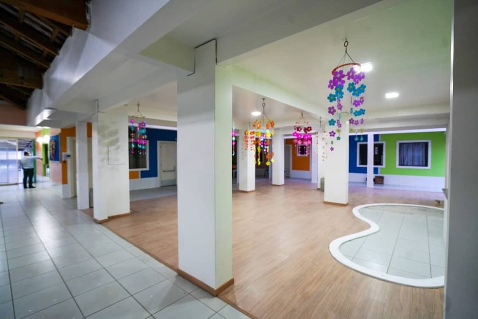 Sala da lazer da creche de Saudades — Foto: Prefeitura Saudades/Reprodução