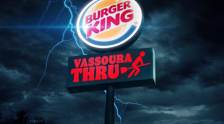 Vassoura Thru: campanha do Burger King dará Whopper grátis para quem for até o drive-thru de vassoura no Halloween (Foto: Divulgação)