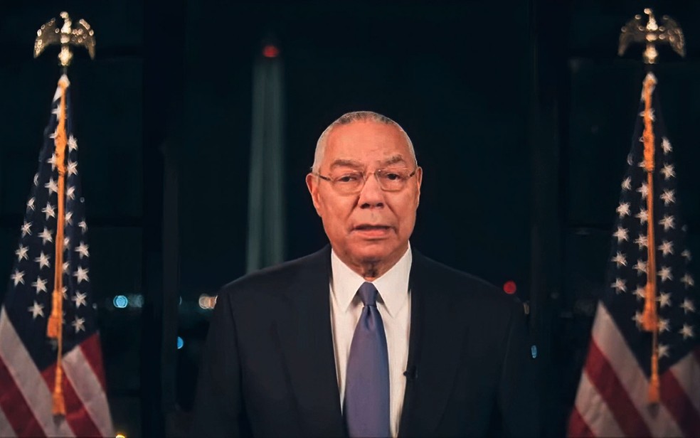 O ex-secretário de Estado Colin Powell fala em vídeo de 2020 — Foto: Democratic National Convention via AP