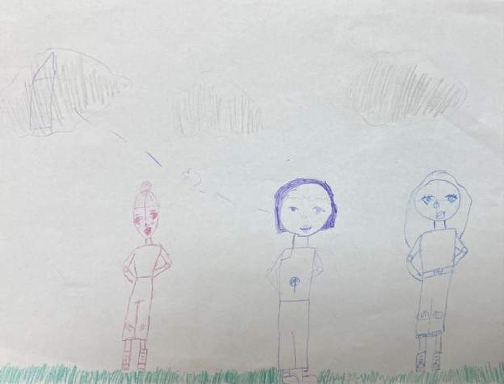 Os desenhos das crianças ucranianas que retratam o horror da guerra — Foto: BBC